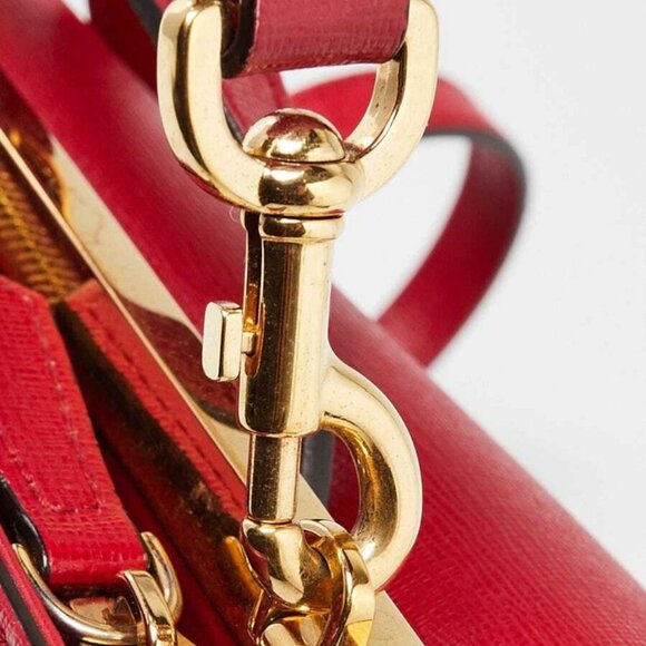 Fendi Red Saffiano Leather Demi Jour Small Bag 8BT245 - Picture 8 of 12